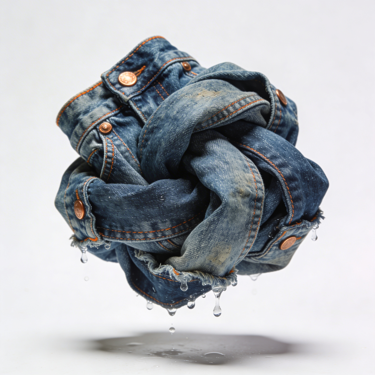 Denim anudado, arquitectura de producto de una colección de moda